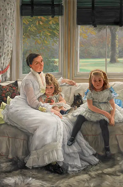 Portrait of Mrs Catherine Smith Gill and Two of her Children James Tissot
